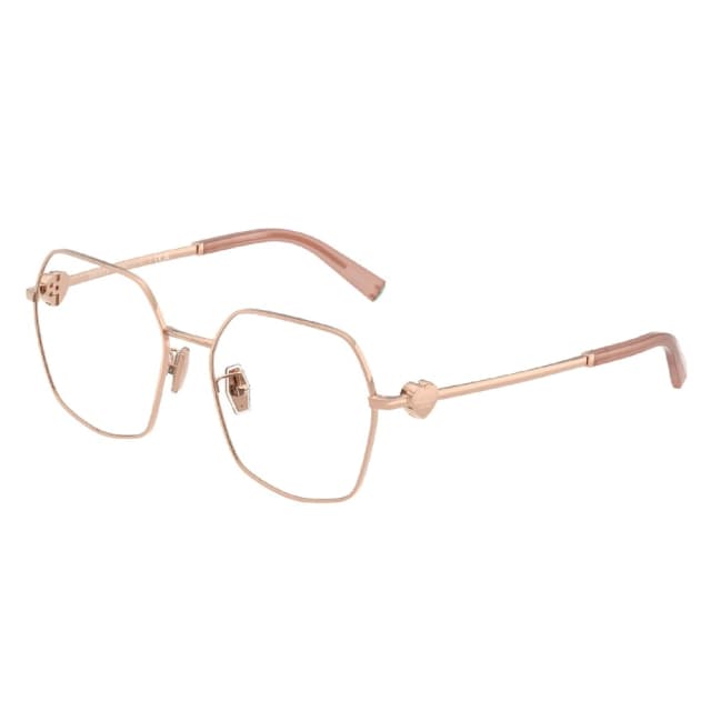 Tiffany Womens Eyeglasses, 55mm Irregular Metal Frame, Lightweight Design, Prescription Compatible, Rose Gold - TF1165BD