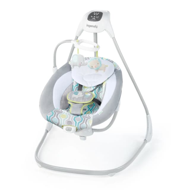 Ingenuity SimpleComfort Soothing Multi-Direction Compact Vibrating Baby Swing Everston 0-9 Months - 11149