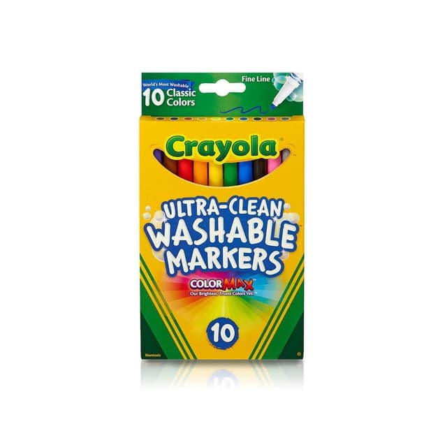 Crayola Ultra-Clean Markers, Fine Line, Classic Colors, Color Max Markers 10 count - CY58-7852