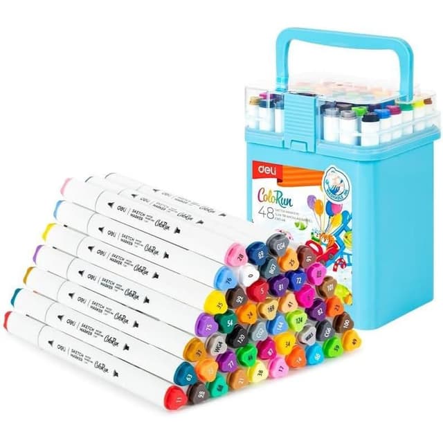 Deli Sketch Marker Set - 48 Assorted Colors for Artists and Designers - EC187-48