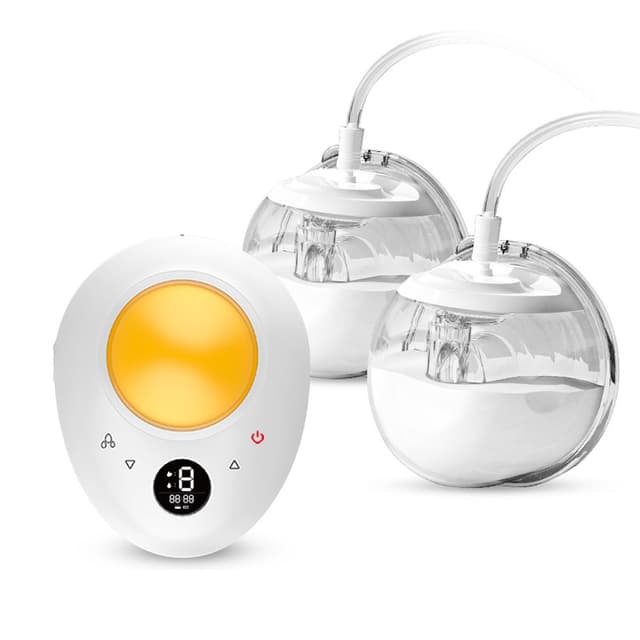 Doopser - Egg Style Electric Breast Pump, Double Wearable Cups With Nightlight Function, Low Noise, USB Rechargeable, Memory Function, 240 ml each - DPS-8001
