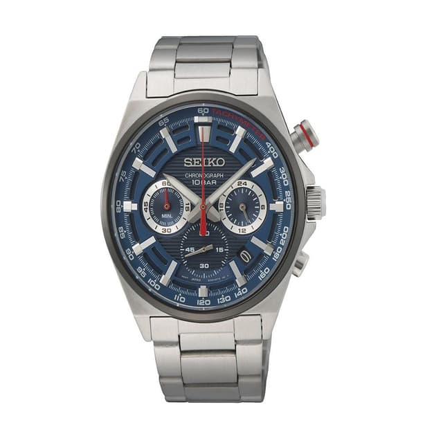 Seiko Chronograph Quartz Blue Dial Mens Watch - SSB407P1