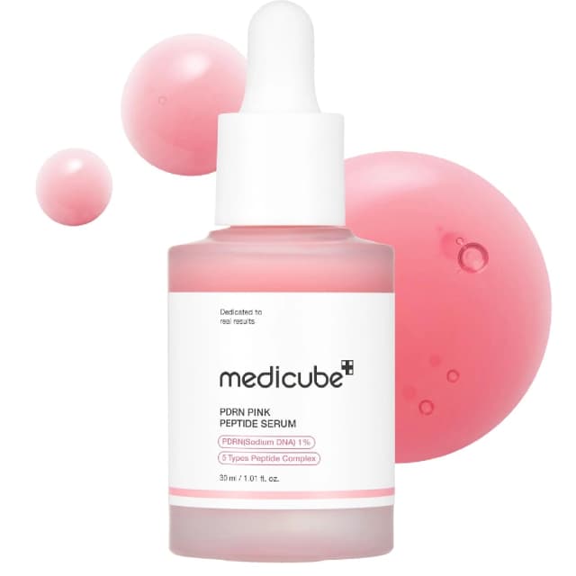 Medicube Salmon DNA PDRN Pink Peptide Serum, Hydrating Firming Glow Serum, Hydrating & Moisturizing & Firming, 1.01 fl oz