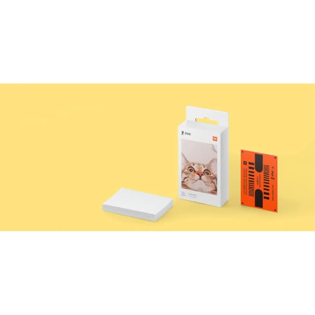 Xiaomi Portable Photo Printer Paper 20 Sheets, ZINK Ink-Free Glossy Paper, 5 x 7.6 cm, Adhesive Back