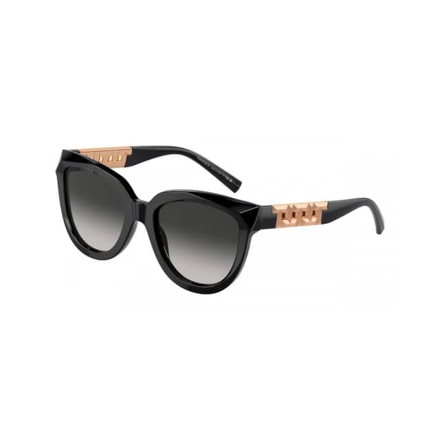Tiffany 53mm Cat Eye Sunglasses for Women, Black Acetate & Injected Frame, Gray Gradient Lenses - TF4215