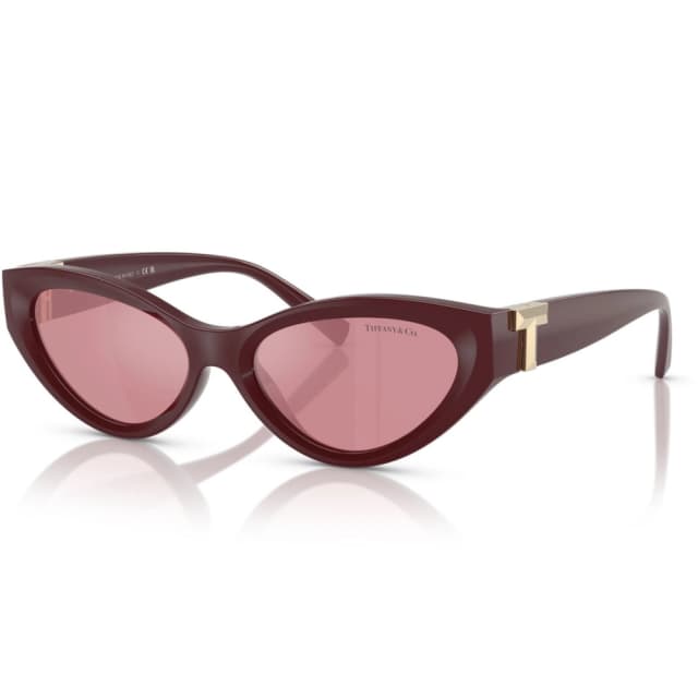 Tiffany 54mm Oval Sunglasses for Women, Vinaccia Injected Frame, Grey Pink Bio Polyamide Lenses - TF4225U