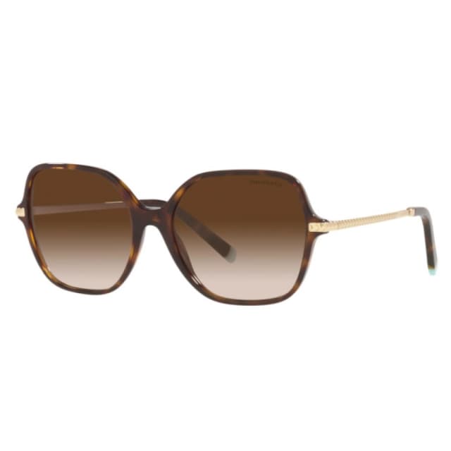 Tiffany 57mm Square Sunglasses for Women, Havana Plastic Frame, Brown Gradient Lenses - TF4191