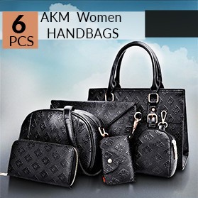 EL AMR Women Handbags Set Of 6 pcs 617 Black