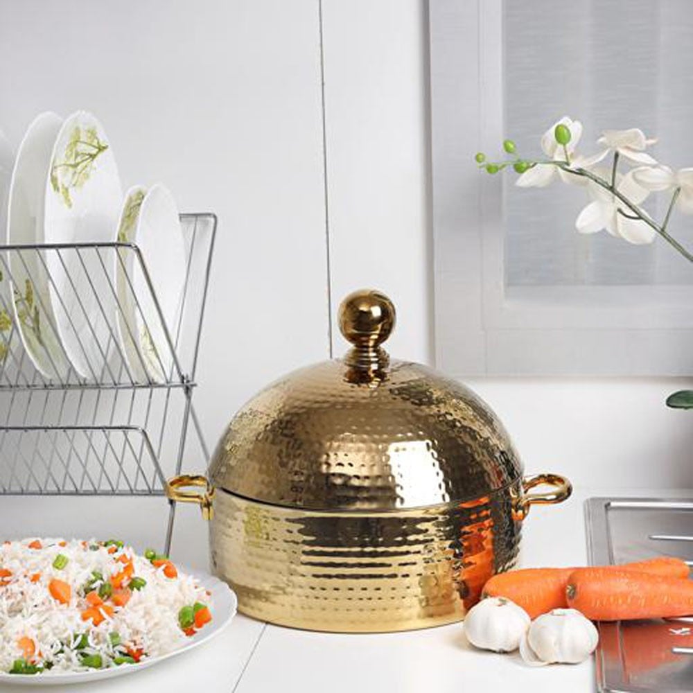 Royalford Dome Hot Pot Full Hammered Gold finish 4Litres, RF9722