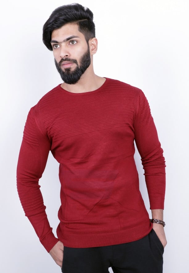 Buy Score Jeans Mens Sweater Full Sleev Red - HF533 - XXL Red Online ...