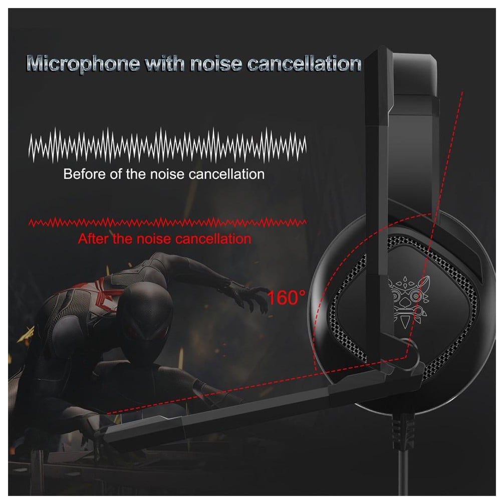 Onikuma K19 Mic Gaming Headset Bass Stereo Headphones for PC PS4 One Switch