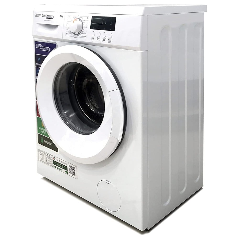 Super General SGW6200NLED Front Load Washing Machine 6 kg White