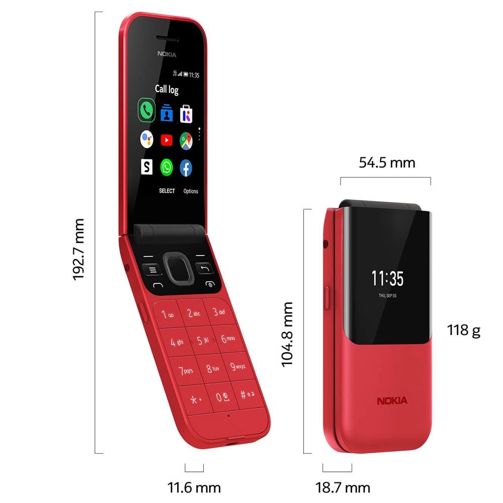 Nokia 2720 Flip Dual SIM 4GB 512MB RAM 4G LTE, Red
