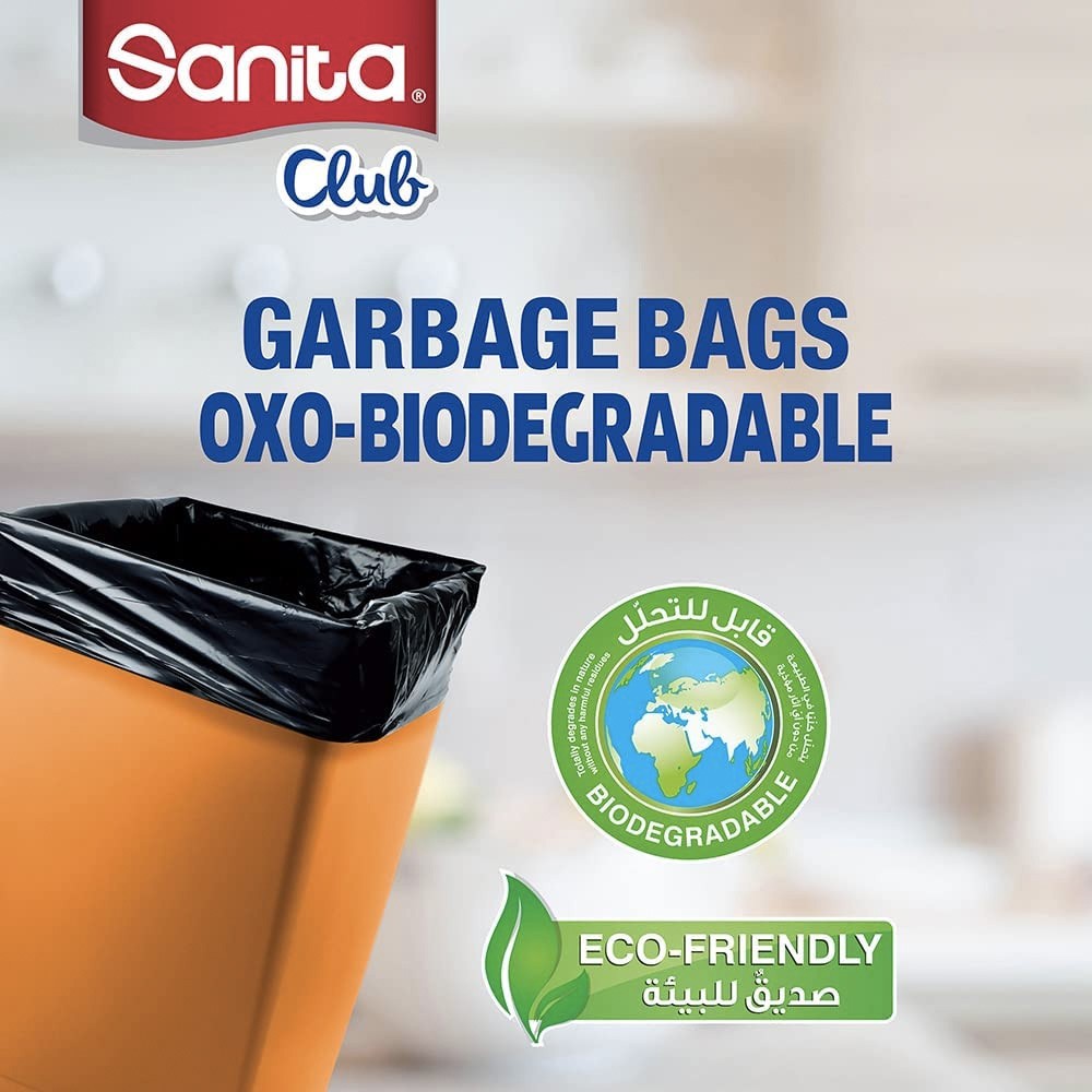 Sanita Club Biodegradable Garbage Bags 30 Gallons 20pcs Black