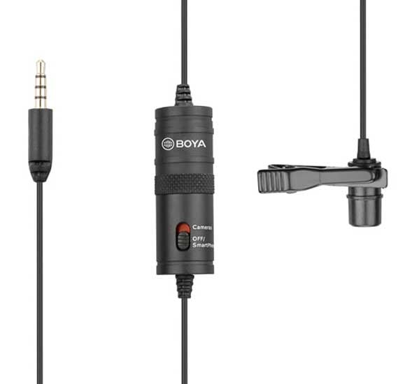 Boya BYM1 Omni Directional Lavalier Condenser Microphone with 20ft Audio Cable