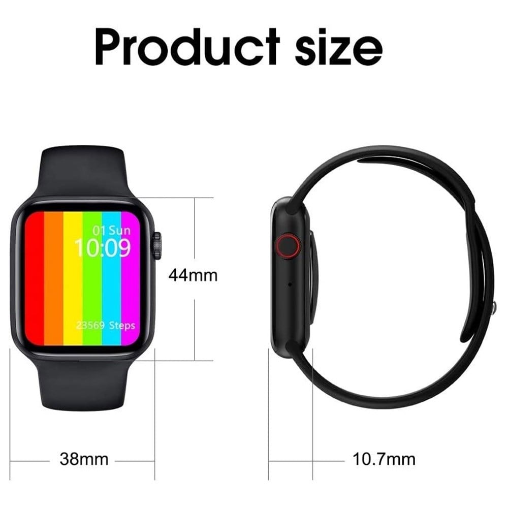 W26  IPS Color Screen Smart Watch 44mm, Black