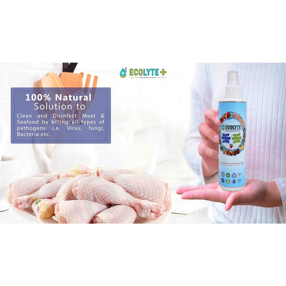 Ecolyte Plus Meat & Seafood Disinfectant 100% Natural 250 ml, ECO-M&S-250ML