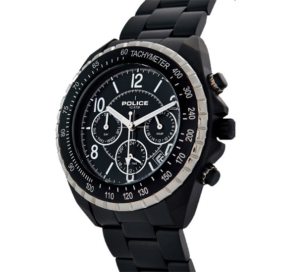Police  Black Stainless Steel Chronograph Watch For Men, PL14343JSBS-02MA