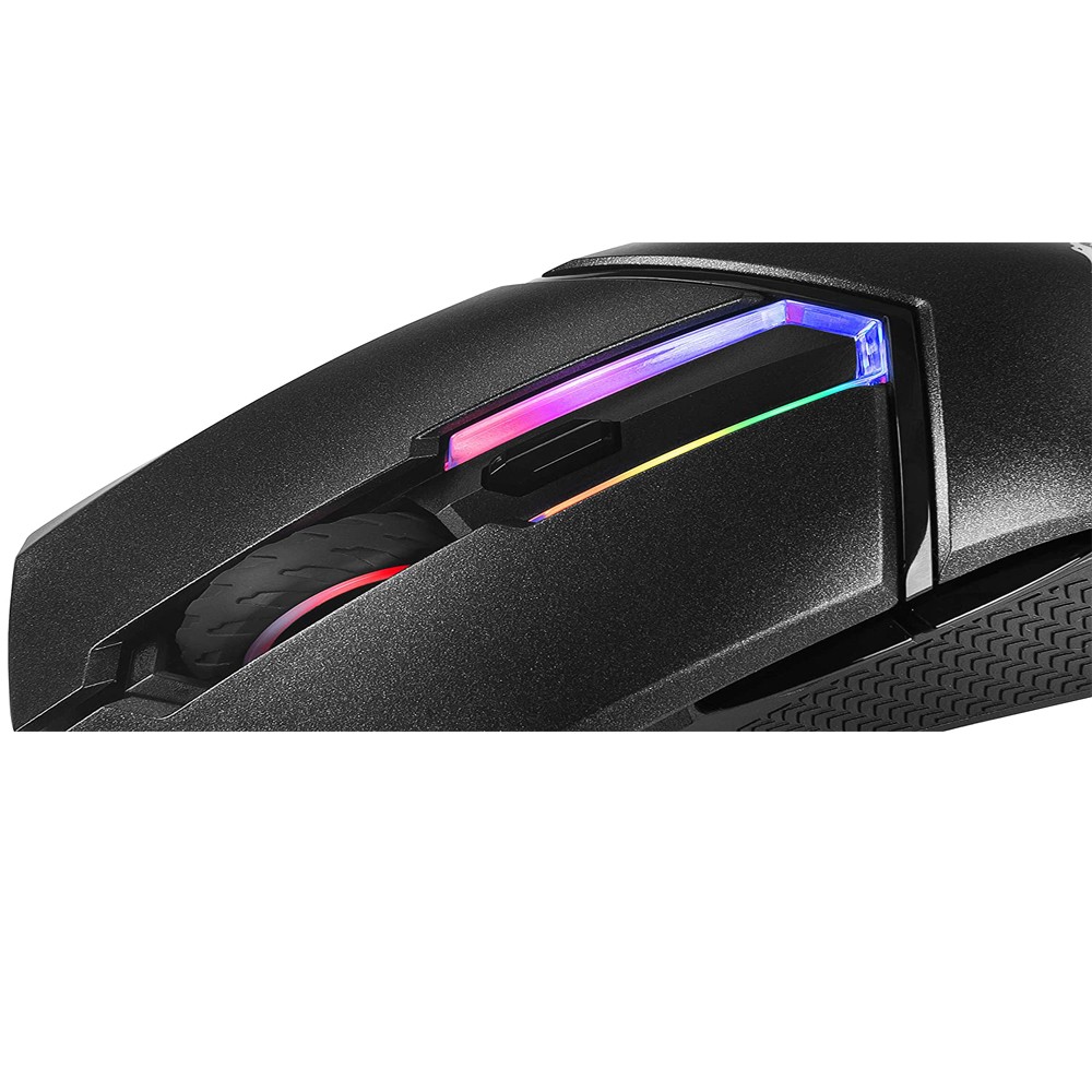 MSI Clutch GM30 6200 DPI Adjustable Omron Switch Symmetrical Design Wired RGB Gaming Mouse, Black
