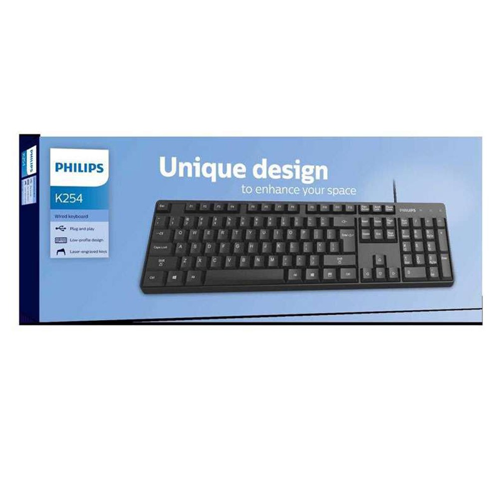 Philips K254 Wired Simplicity Keyboard, 1year Warrnty
