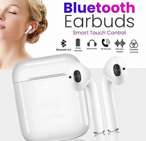 I12 TWS Bluetooth Earphone Pop Up Wireless Earphones Charging Case for iPhone Android phone