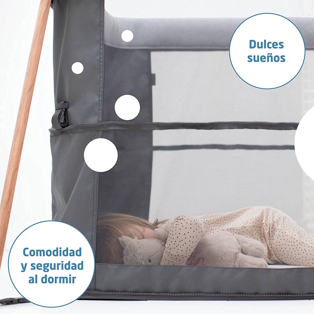 Maxi Cosi Iris Portable Travel Baby Crib Bed with Mattress and Meshed Net 0 month to 3.5 years Grey
