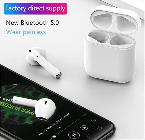 2 in 1 Bundle I12 TWS Bluetooth Earphone with Rechargeable Battery Juice Blender