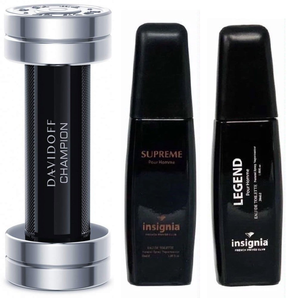 Buy Davidoff Champion 90ml Fresh Perfume For Men and get Insignia Supreme For Men 30ml, Insignia Legend 30ml