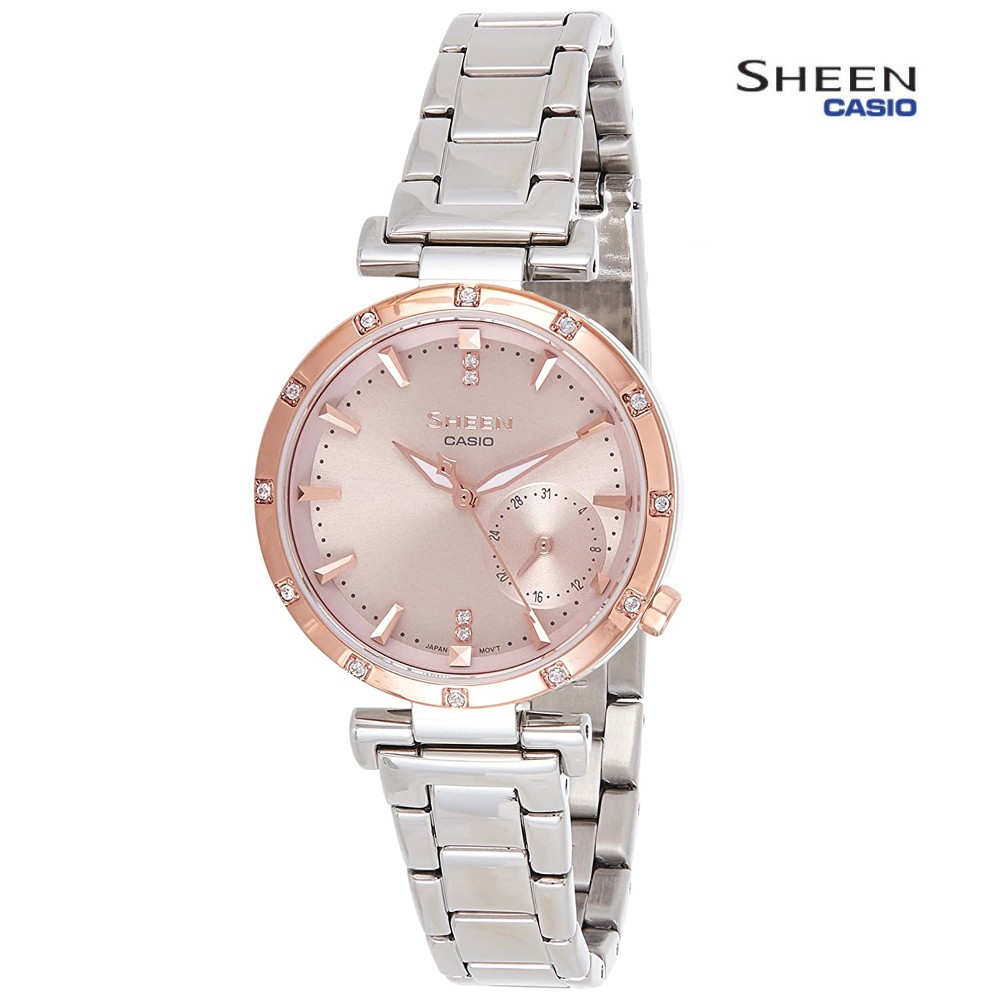 Buy Casio Sheen Analog Rose Gold Dial Womens Watch Silver Online  OV8364