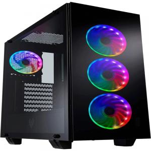 Fsp Atx Mid Tower Case 136 Bk Pc Computer Gaming Case With 3 Tempered Glass Panels And 4 Argb Fans Cmt510 Plus