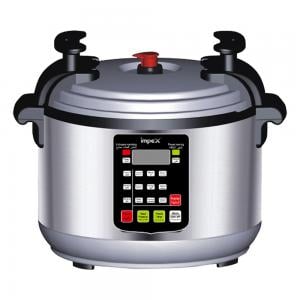 Impex EPC 17 Litre 2000W Electric Pressure Cooker featuring Anti Dry Heating Plate Silver and Black