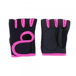 Generic N30116396A Half Finger Sport Gloves M Black and Pink