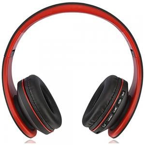 Xcell XL-BHS-500-RED Bluetooth Over The Head Earphones Red with Black