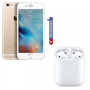 Buy Apple iPhone 6 1GB RAM 64GB Storage 4G LTE, Gold- Refurbished And Get First Quality Airpods Wireless Headset For Free