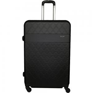 TravelWay Shine Black 32 Inches Lightweight Checked Suitcase 40kg Spinner Travel Luggage Trolley