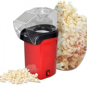 Electric Hot Air Popcorn Popper Maker for Home No Oil Needed Red