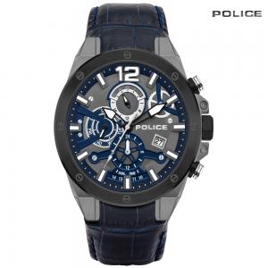Police Analog Blue Leather Watch For Men, PL15711JSUB/03