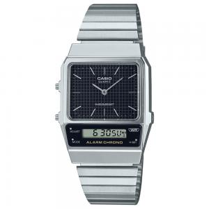 Casio AQ-800E-1ADF Analog Digital Display Dual Time Stainless Steel Grey Ion Plated Band Unisex Watch