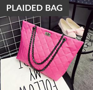Women Ling Plaid Weave Shoulder Bag - Pink		