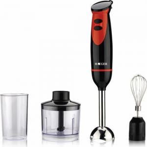 Haeger HG-279 Hand Blender with Stainless Steel Rod with Chopper and Whisk 200W Black