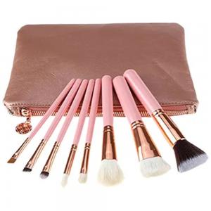 8 Piece Professional Make Up Brush Set N13316168A Pink with Gold
