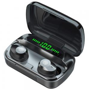M5 TWS Bluetooth 5.1 Wireless in Ear Earbud Headset with LED Digital Display for Home Gym Office Black