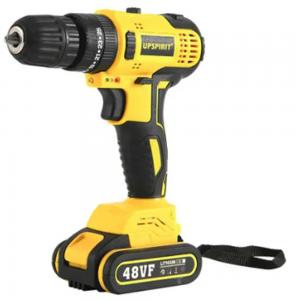Upspirit HK-CD1009 Cordless Drill Screw Driver 48v Multi Speed 10mm Chuck With Reverse With Drill Bits Set yellow