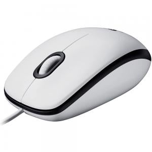 Logitech 910-005004 M100 Corded Mouse, White