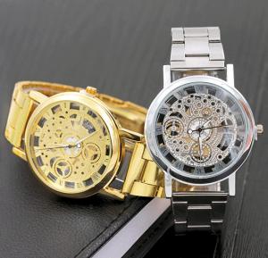 Mcykcy Imitation Machinery Casual Watch- Silver&Gold Color 2Pcs 