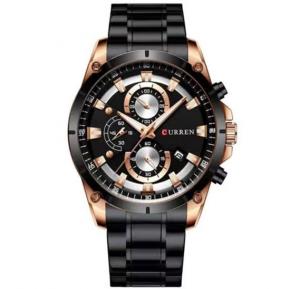 Curren 8360 Stainless Steel Stylish Watch For Men, Black