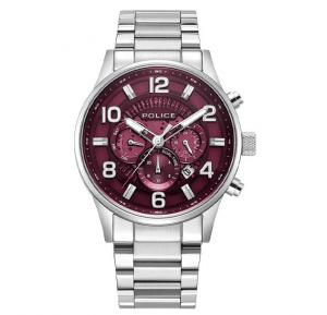 Police PEWJK2203103 Addis Red Dial Silver Mens Watch