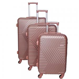 Siddique JNX01-3 Lightweight Luggage Set of 3 Bag, Rose Gold
