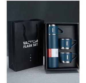 Thermos flask Coffee Thermos flask Portable Hot or Cold Water Bottle With 2 Cups Set Color Assorted