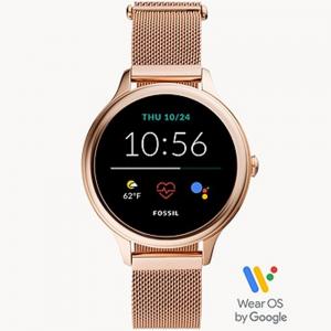 Fossil FTW6068 Gen 5E Smartwatch Tone Stainless Steel Mesh Rose Gold